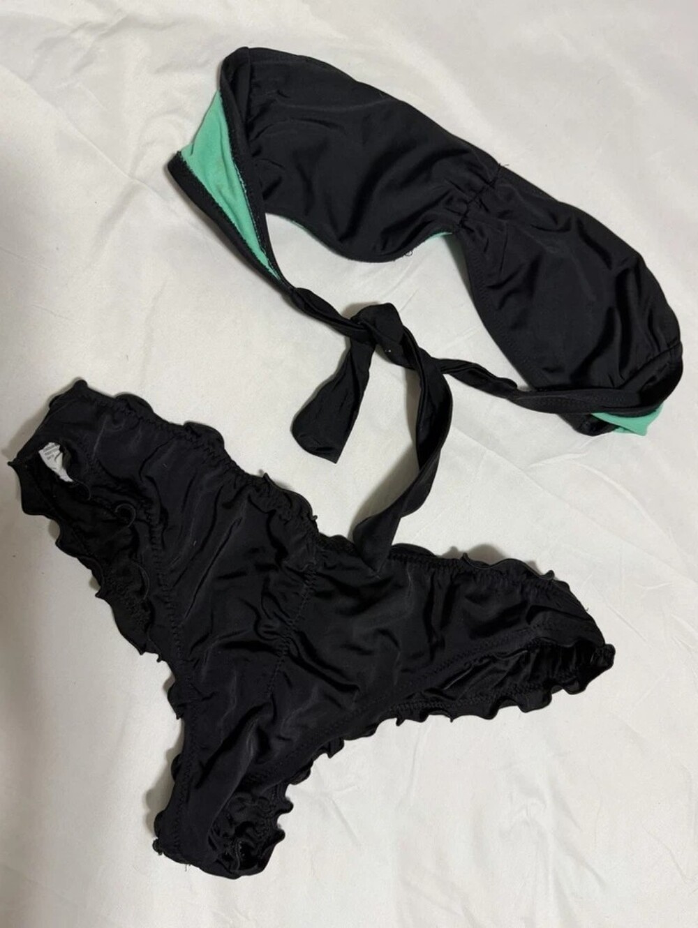 Shade & Shore Twist Bandeau Bikini Set in Teal